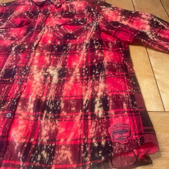 Angry Minnow Co Bleached Buffalo Plaid Soft Brushed Flannel Size XXL “Coffee” - Picture 2 of 16